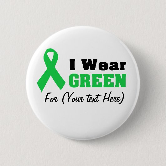 Custom Green Ribbon Awareness Button (Vorderseite)