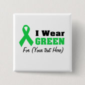 Custom Green Ribbon Awareness Button (Vorderseite)