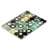 Custom Green Schwarz-weiß Brown Retro Art Muster Notizblock (Linke Seite)