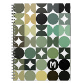 Custom Green Schwarz-weiß Brown Retro Art Muster Notizblock (Vorderseite)