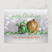 Custom Green Silver Gold Tree Ornamente Postkarte (Vorderseite)