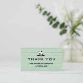Custom Green Soccer Birthday Thank You Card Begleitkarte (Stehend Vorderseite)