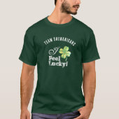 Custom Green St. Patrick's Day Team--I Feel Lucky T-Shirt (Vorderseite)