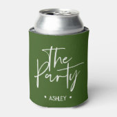 Custom Green "The Party Can Cooler - Bachelorette Dosenkühler (Kanne Vorderseite)