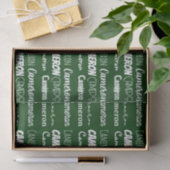 Custom Green Typography Name Collage Christmas Seidenpapier (Geschenk)