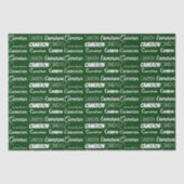 Custom Green Typography Name Collage Christmas Seidenpapier (Vorderseite)