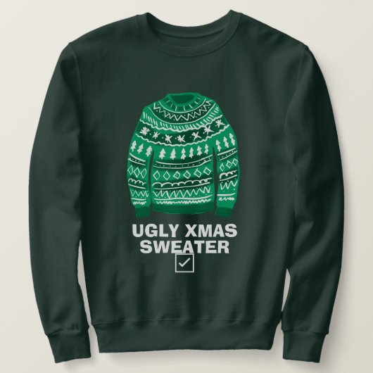 Custom green Ugly Xmas Sweater Party Jumper Sweatshirt (Design vorne)