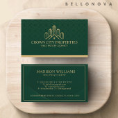 Custom Green und Gold Muster Real Anwesen Agent Visitenkarte
