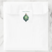 Custom Green und White Weihnachtsfeiertag Quadratischer Aufkleber (Tasche)