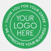 Custom Green Vielen Dank Aufkleber mit Logo (Vorderseite)