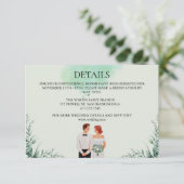 Custom green watercolor flowy wedding begleitkarte (Stehend Vorderseite)