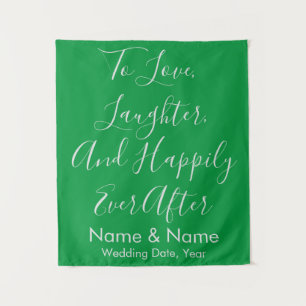 Custom Green Wedding Background for Empfang Ideas Wandteppich