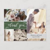 Custom Green Wedding Danke Postcard Postkarte (Vorderseite)