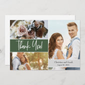 Custom Green Wedding Fotos Vielen Dank Einladung (Vorne/Hinten)