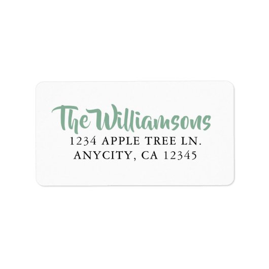 Custom Green Wedding Return Labels Adressaufkleber (Vorne)