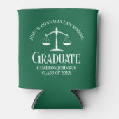Custom Green White Law School Graduation Party Dosenkühler (Vorderseite)