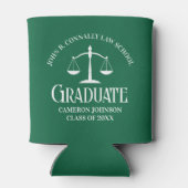 Custom Green White Law School Graduation Party Dosenkühler (Rückseite)
