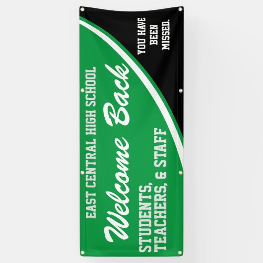 Custom Green Willkommen zurück zum Banner der Schu (Vertikal)