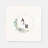 Custom Greenerity Couple Initials Wedding Paper Serviette (Vorderseite)