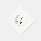 Custom Greenerity Couple Initials Wedding Paper Serviette (Ecke)