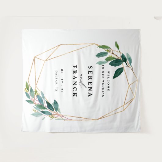 Custom Greenerity Wedding Background für Foto Boot Wandteppich (Vorderseite (Horizontal))