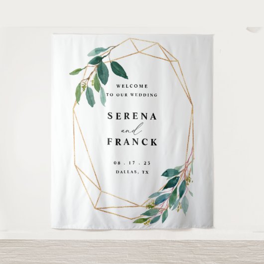 Custom Greenerity Wedding Background für Foto Boot Wandteppich (Vorderseite)