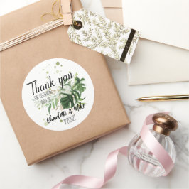 Custom Greenery Gastgeschenke Hochzeiten Tropical Runder Aufkleber