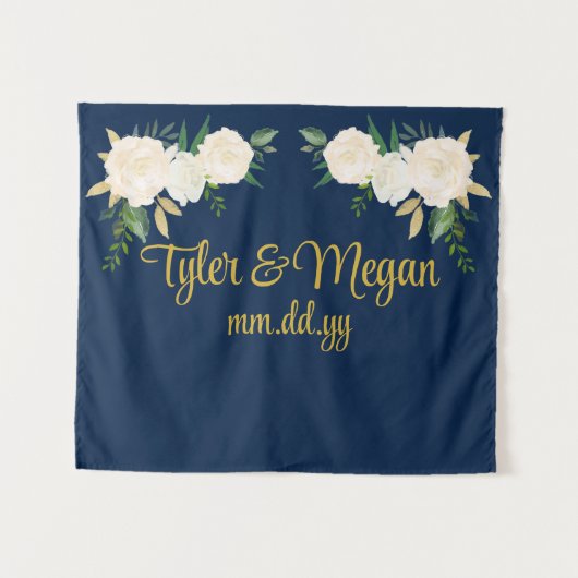 Custom Greenery Wedding Reception Foto Stand Prop Wandteppich (Vorderseite (Horizontal))