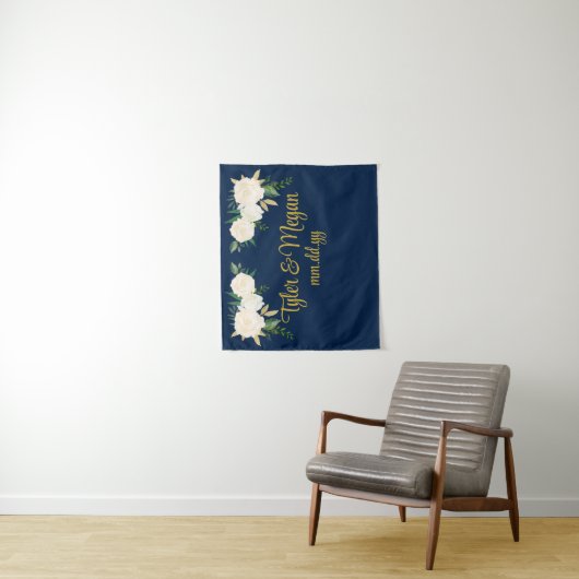 Custom Greenery Wedding Reception Foto Stand Prop Wandteppich (Beispiel)