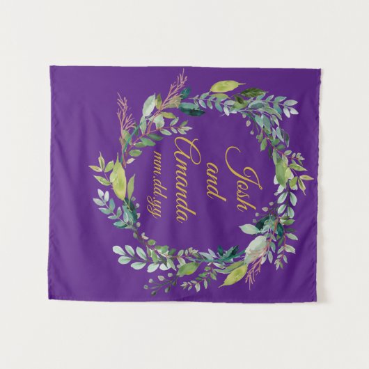 Custom Greenery Wedding Reception Foto Stand Prop Wandteppich (Vorderseite (Horizontal))