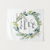 Custom Greenery Wedding Reception Foto Stand Prop Wandteppich (Vorderseite (Horizontal))