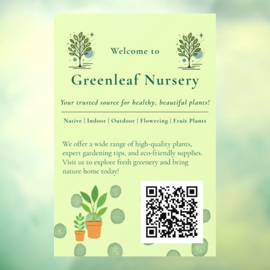 Custom Greenleaf Nursery Branding  Fensteraufkleber (Blatt 3)