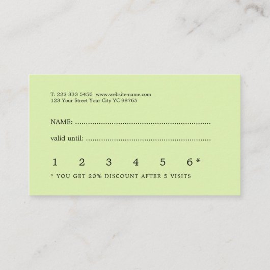 Custom Greenleaf Nursery Branding Treuekarte (Rückseite)