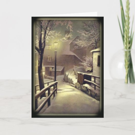 Custom Greetings Card Snow Town Feiertagskarte (Vorderseite)