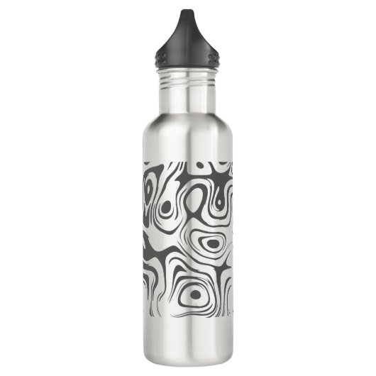 Custom Grey Abstract Swirly Pattern Personalised Edelstahlflasche (Links)
