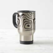 Custom Grey Abstract Swirly Pattern Personalised Reisebecher (Vorderseite Links)