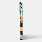 Custom Grey Aquamarin Blue Aqua Green Black Mosaik iPhone Hülle (Linke Seite)