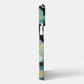 Custom Grey Aquamarin Blue Aqua Green Black Mosaik iPhone Hülle (Rechte Seite)