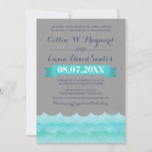 Custom Grey at Sea Nautical Wedding Einladungen (Vorderseite)