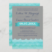 Custom Grey at Sea Nautical Wedding Einladungen