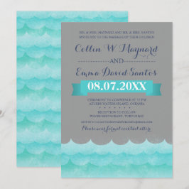 Custom Grey at Sea Nautical Wedding Einladungen