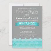 Custom Grey at Sea Nautical Wedding Einladungen (Vorderseite)