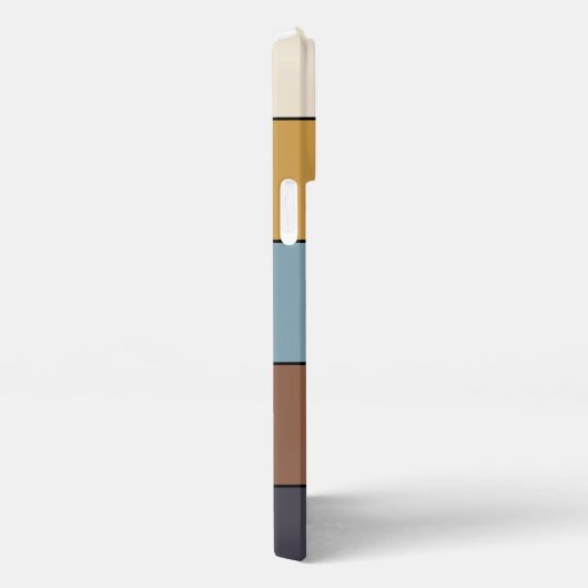 Custom Grey Blue Brown Mustard Yellow Streifen iPhone Hülle (Rechte Seite)