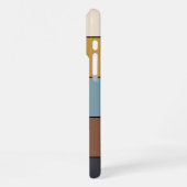 Custom Grey Blue Brown Mustard Yellow Streifen iPhone Hülle (Linke Seite)