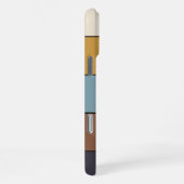 Custom Grey Blue Brown Mustard Yellow Streifen iPhone Hülle (Rechte Seite)
