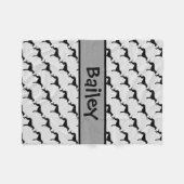 Custom Greyhound Hund Silhouette Fleecedecke (Vorderseite (Horizontal))