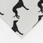 Custom Greyhound Hund Silhouette Fleecedecke (Ecke)