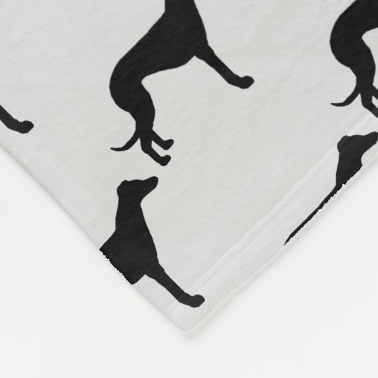 Custom Greyhound Hund Silhouette Fleecedecke (Ecke)