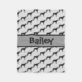 Custom Greyhound Hund Silhouette Fleecedecke (Vorderseite)