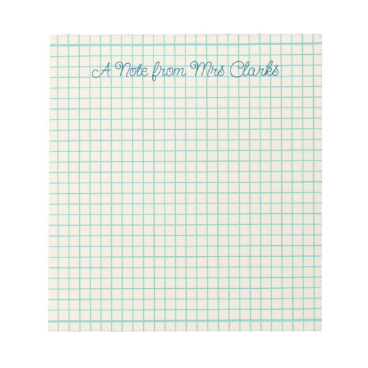 Custom Grid Teacher  Notizblock (Vorderseite)